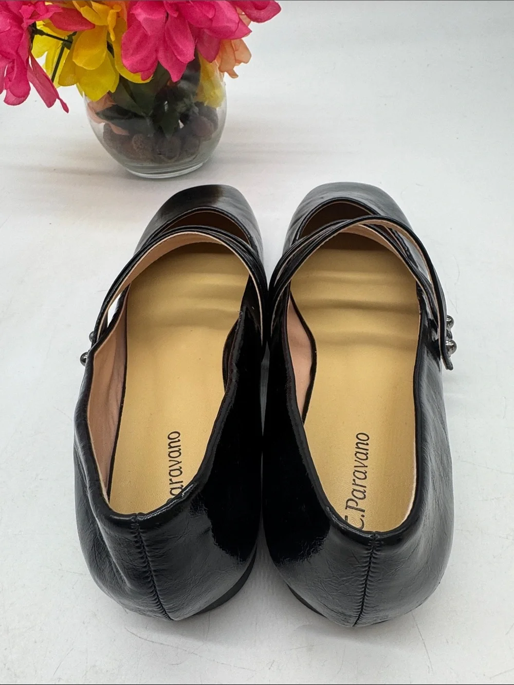 C. Paravano Charming Black Mary Jane Flats by BFL10114E